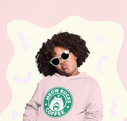 Girl's Hello Star Kitty Hoodie Sweatshirt Light Baby Pink by ZealforTee