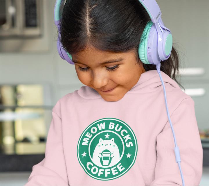 Girl's Hello Star Kitty Hoodie Sweatshirt Light Baby Pink by ZealforTee