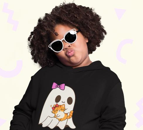 Girl's Hello Kitty Hoodie Sweatshirt Black by ZealforTee