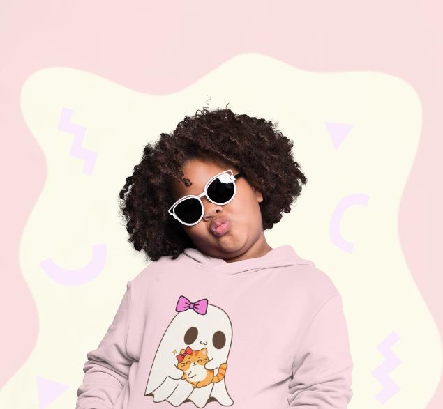 Girl's Hello Kitty Hoodie Sweatshirt Light Baby Pink by ZealforTee