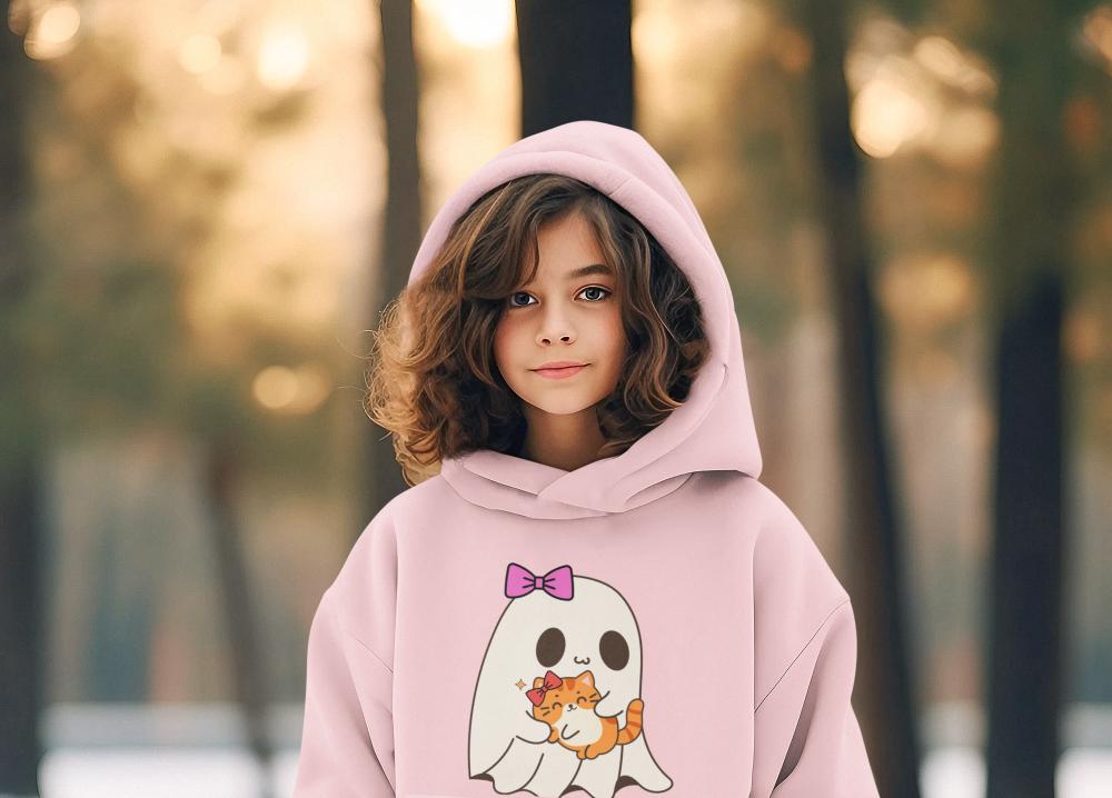 Girl's Hello Kitty Hoodie Sweatshirt Light Baby Pink by ZealforTee