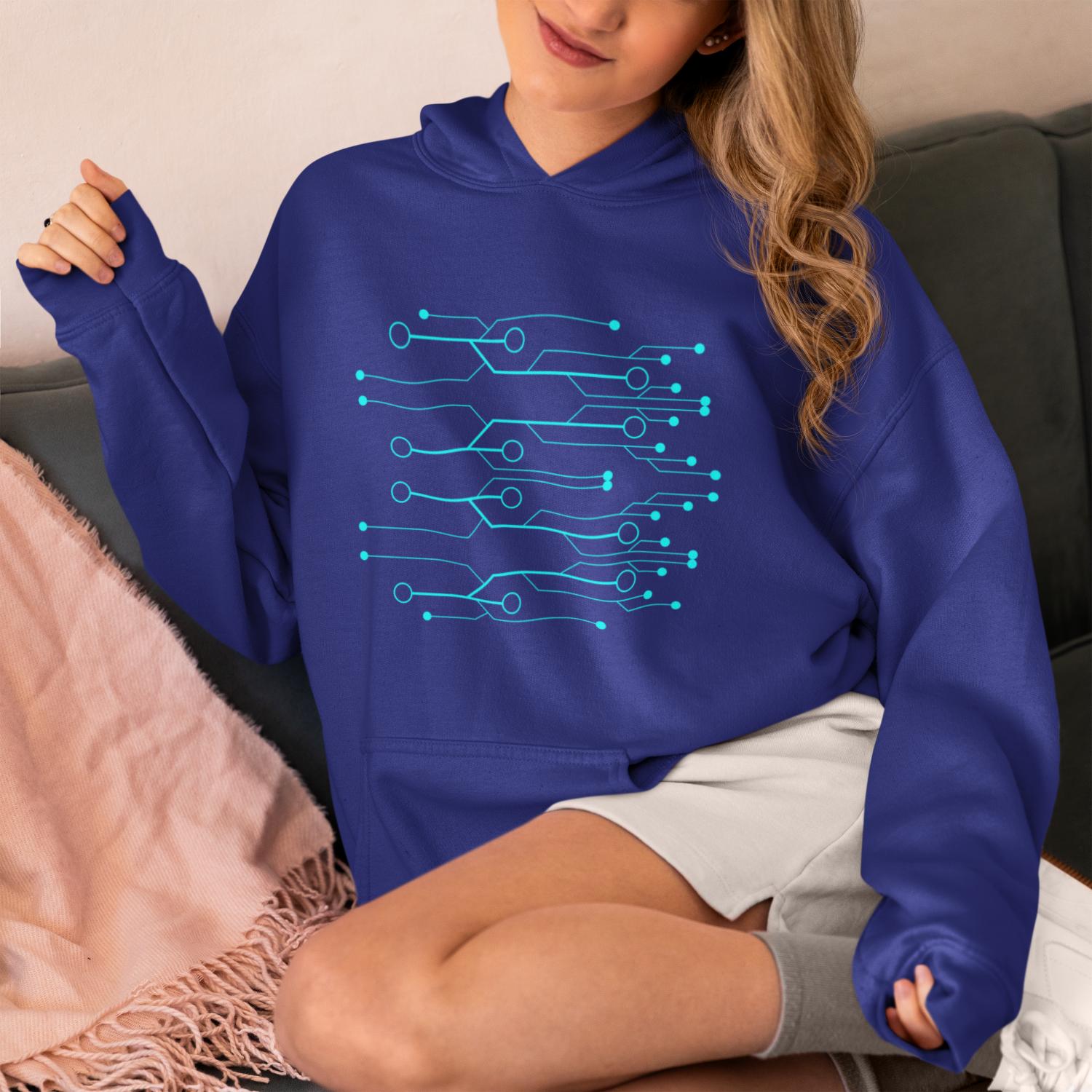 Women's Line Tech Hoodies Royal Blue by ZealforTee