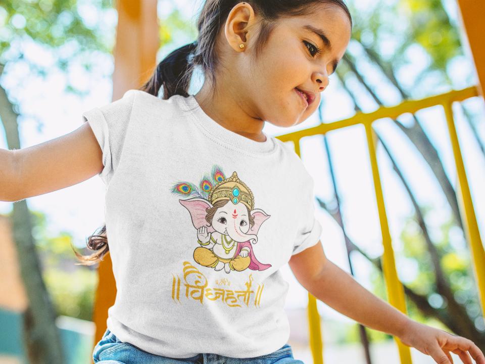 Kid's Ganesh Chaturthi Unisex T-shirt SkyBlue by ZealforTee