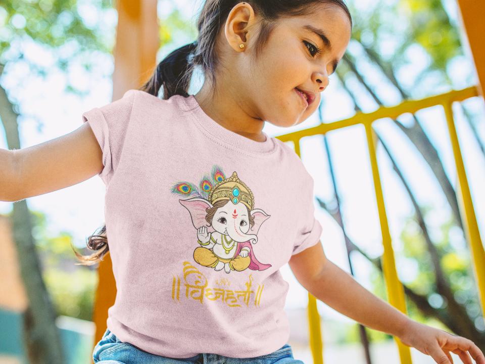 Kid's Ganesh Chaturthi Unisex T-shirt SkyBlue by ZealforTee