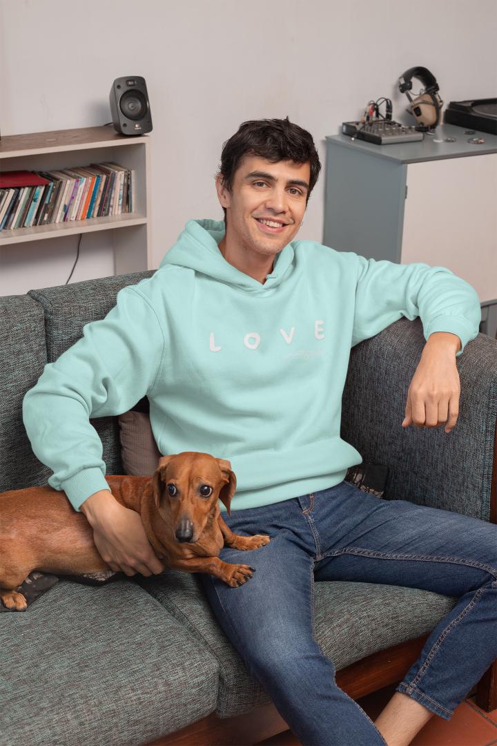 Men's Love Amazing Today Hoodie Sweatshirt Baby Blue by ZealforTee