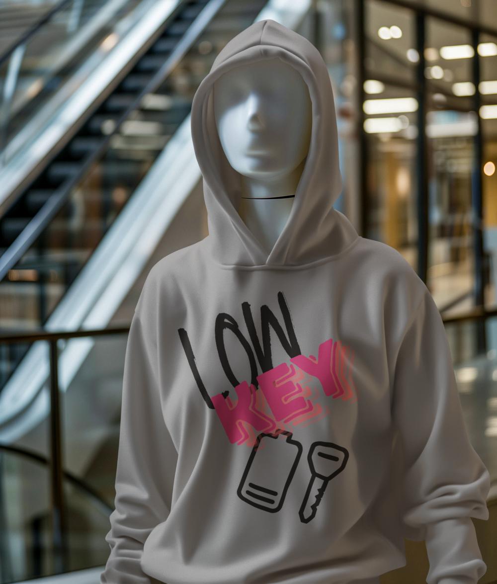 Men's Low-Key Gen-Z Hoodie Sweatshirt Grey Melange by ZealforTee