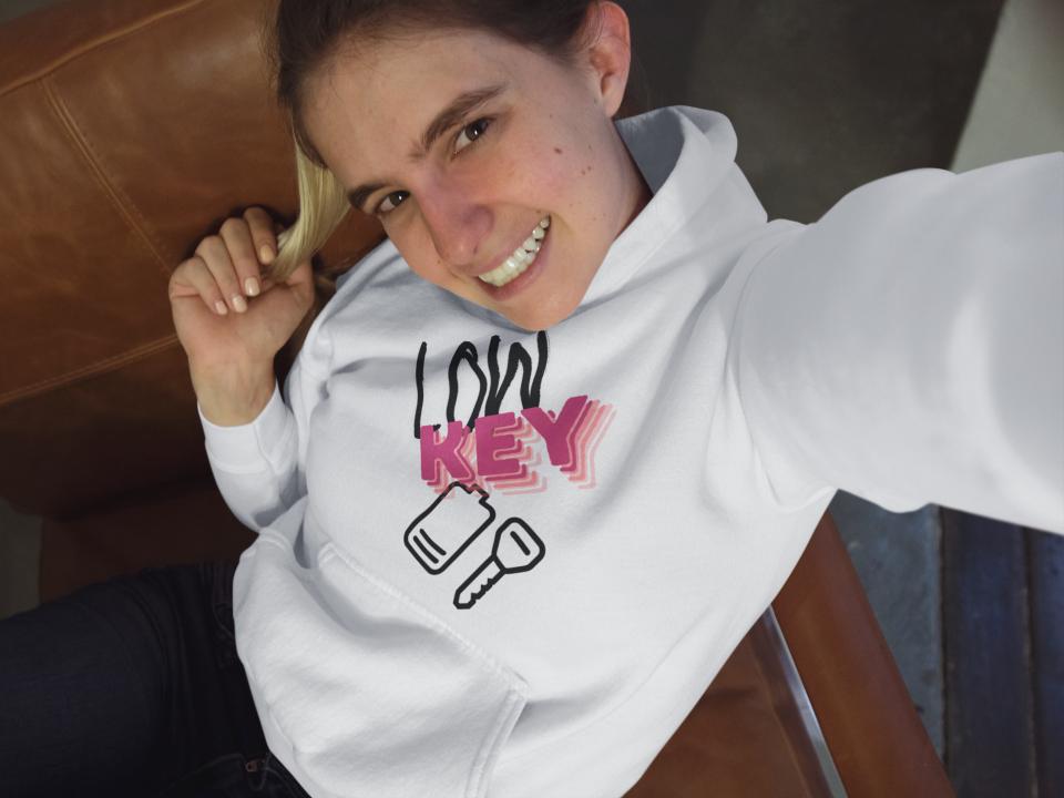 Women's Low-Key Gen-Z Hoodie Sweatshirt Lavender by ZealforTee