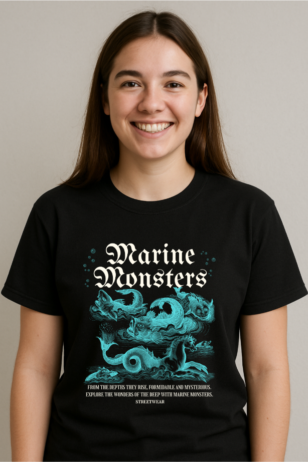 Women Marine Monster T-shirt by ZealforTee