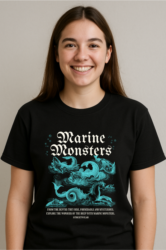 Women Marine Monster T-shirt by ZealforTee