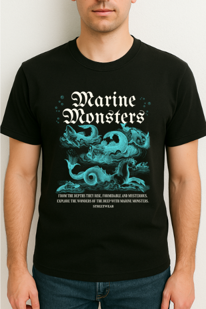Men Marine Monster T-shirt by ZealforTee