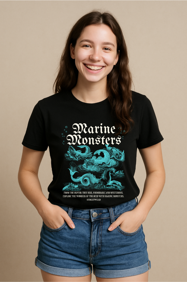 Women Marine Monster T-shirt by ZealforTee