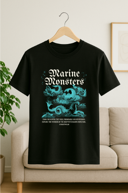 Women Marine Monster T-shirt by ZealforTee