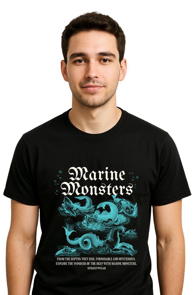 Men Marine Monster T-shirt by ZealforTee
