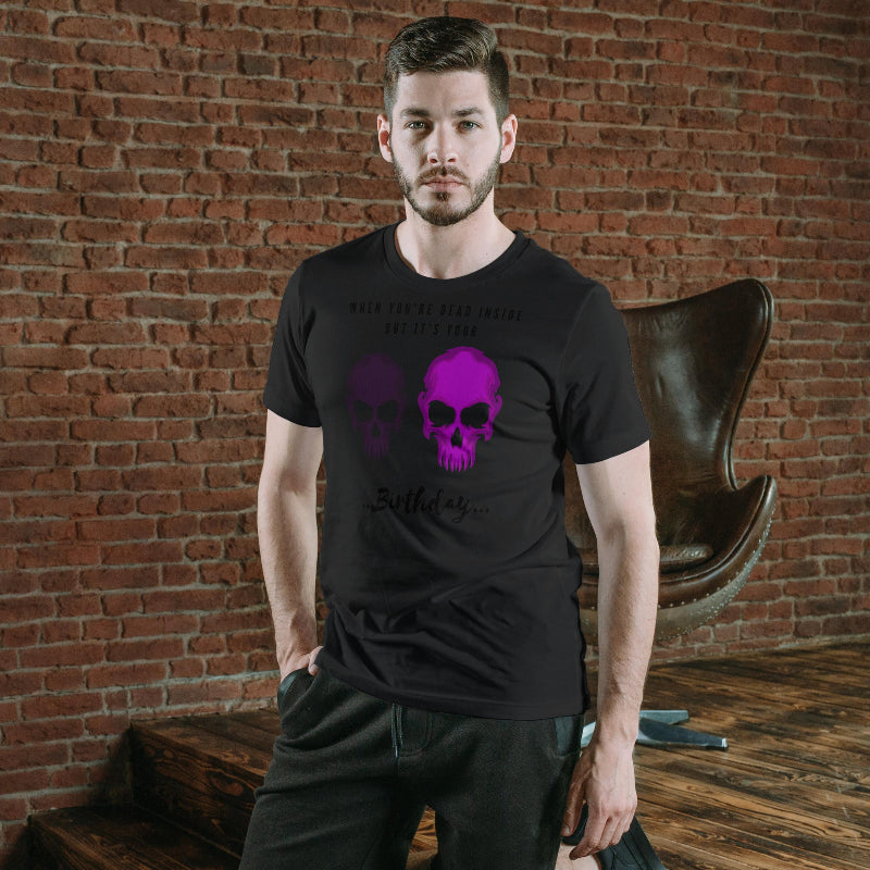 Men's Dead Inside Skull T-shirt SkyBlue by ZealforTee