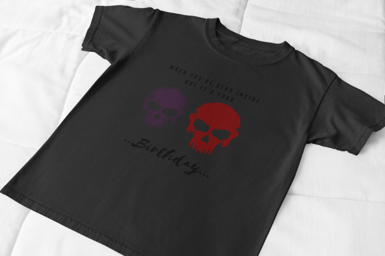 Men's Dead Inside Skull T-shirt SkyBlue by ZealforTee