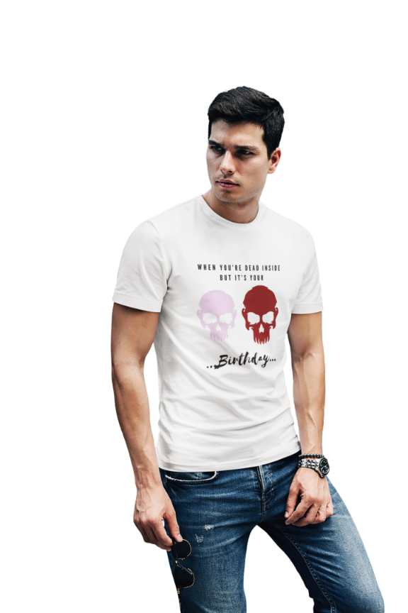 Men's Dead Inside Skull T-shirt Black by ZealforTee