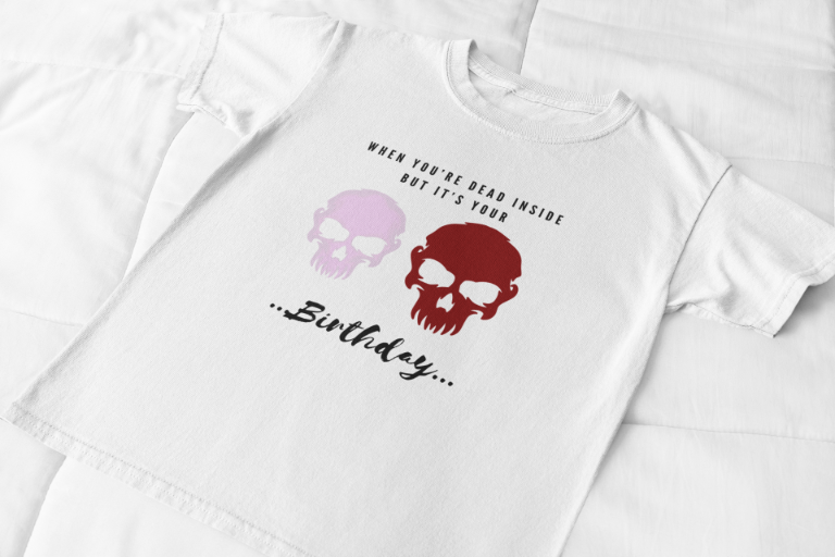 Men's Dead Inside Skull T-shirt Black by ZealforTee