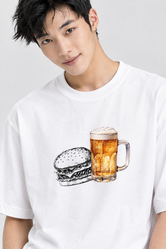 Men Bite & Brew Oversized Tshirt
