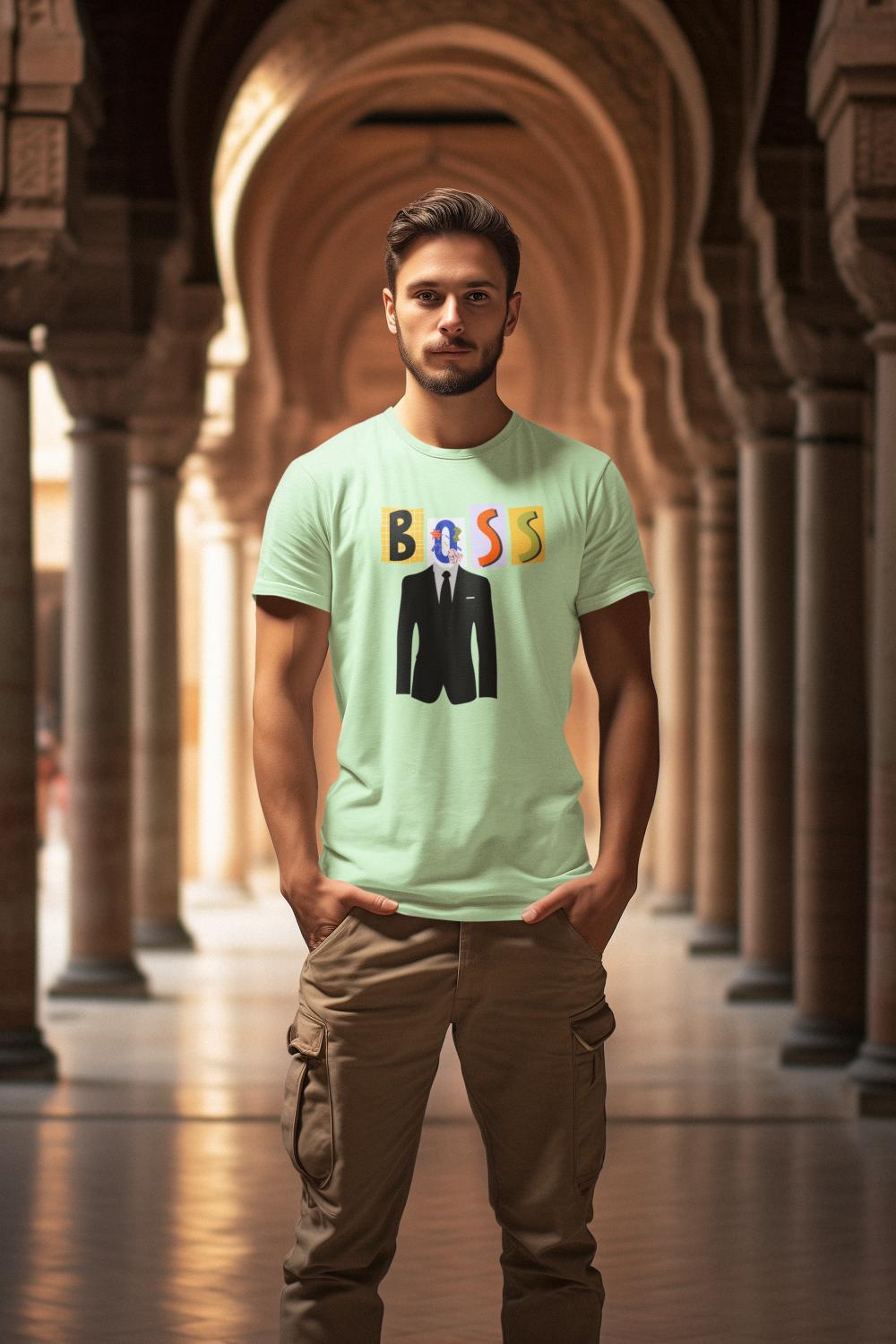 Men's Boss T-shirt Mint by ZealforTee