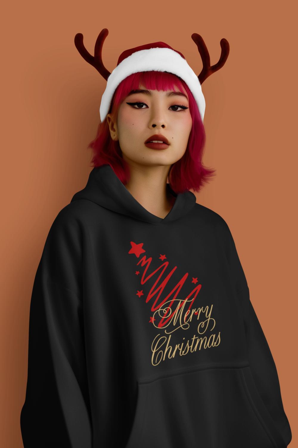 Women's Merry Christmas Hoodie White by ZealforTee