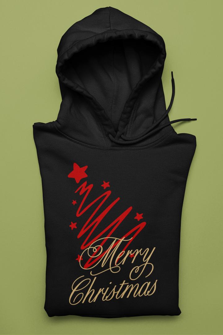Women's Merry Christmas Hoodie Black by ZealforTee