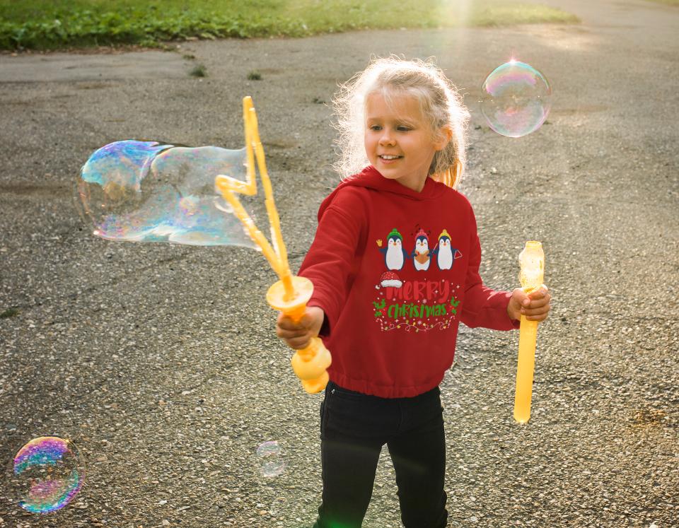 Christmas Penguin Hoodie Red by ZealforTee