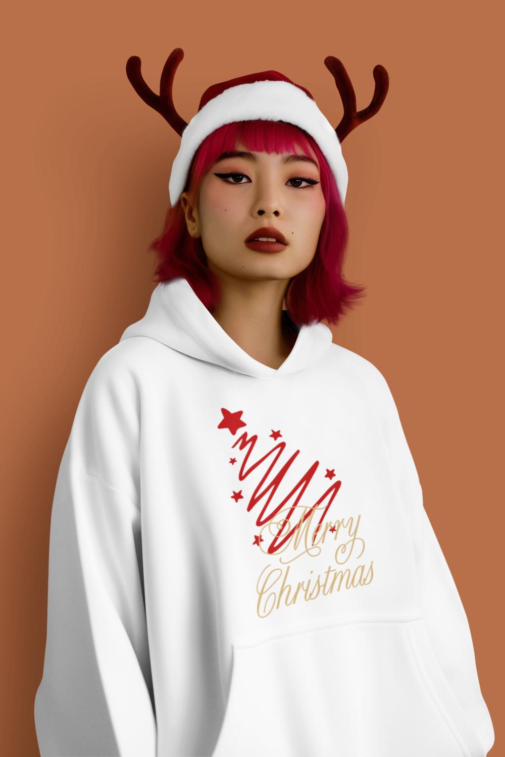 Women's Merry Christmas Hoodie Black by ZealforTee