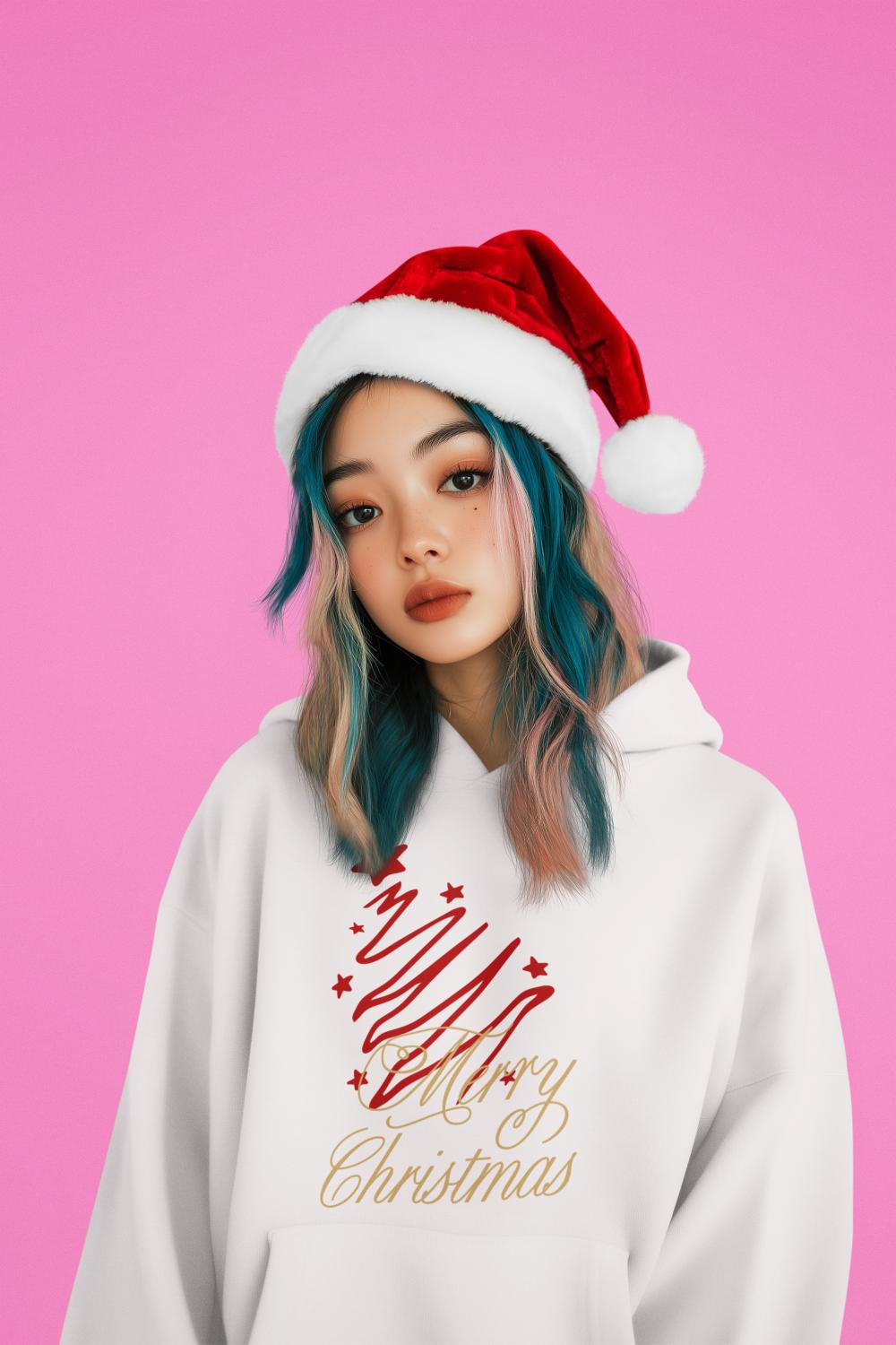 Women's Merry Christmas Hoodie White by ZealforTee