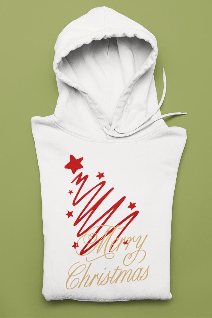 Women's Merry Christmas Hoodie White by ZealforTee