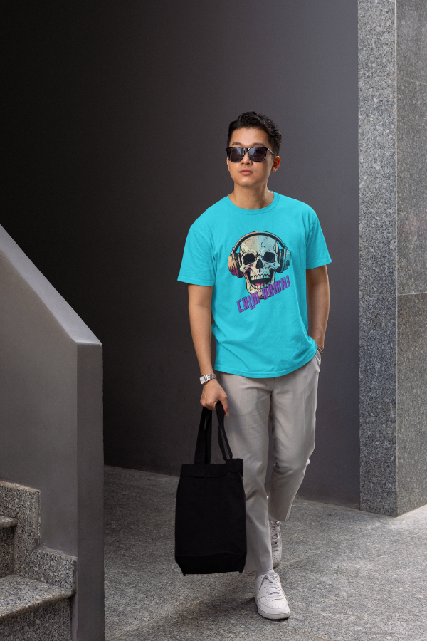Men's Calm Down Skull T-shirt Black by ZealforTee