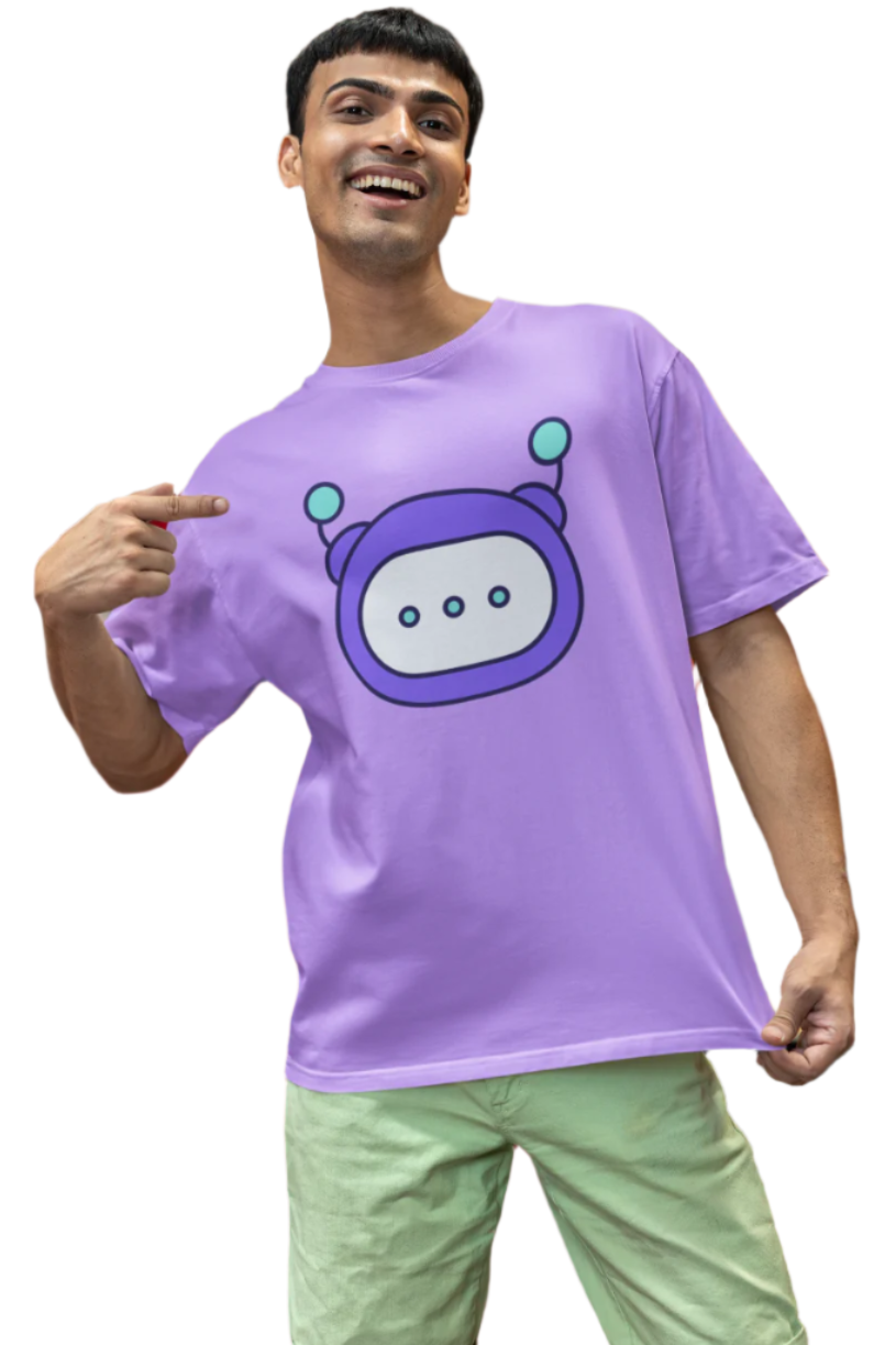 Men's Cute Chatbot T-Shirt Iris Lavender by ZealforTee