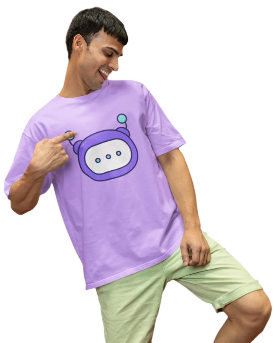Men's Cute Chatbot T-Shirt Iris Lavender by ZealforTee