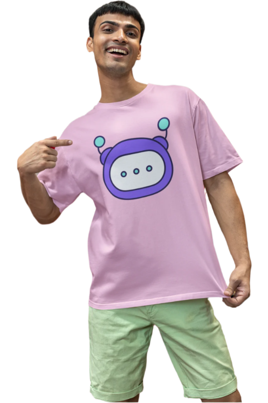 Men's Cute Chatbot T-Shirt Pink by ZealforTee