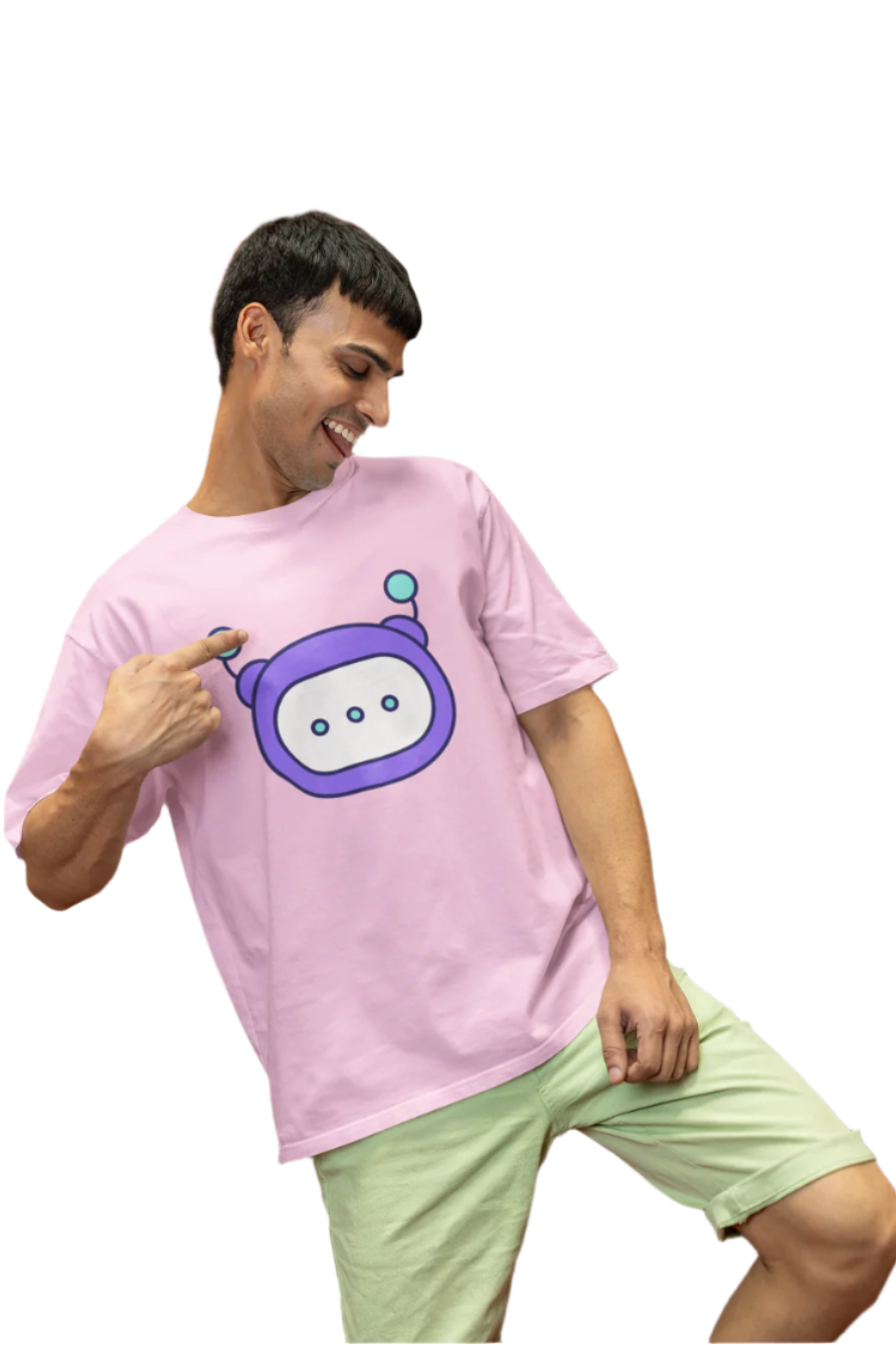 Men's Cute Chatbot T-Shirt Pink by ZealforTee