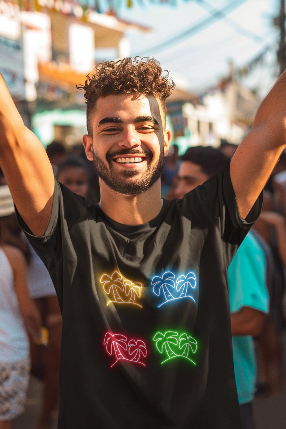 Men's Coco Tree T-shirt Black by ZealforTee