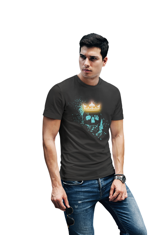 Men's Crown Skull T-shirt Black by ZealforTee