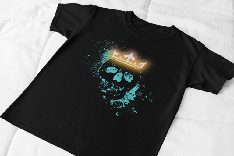 Men's Crown Skull T-shirt Black by ZealforTee