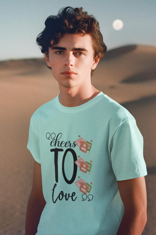 Men's Cheers To Love T-shirt Mint by ZealforTee