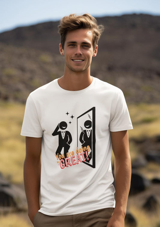 Men's You are Doing Great T-shirt Royal Blue by ZealforTee