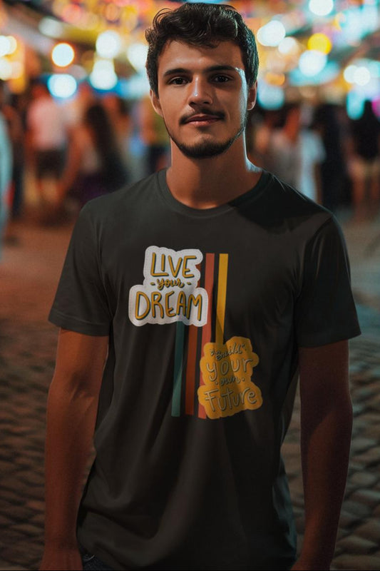 Men's Live Your Dream T-shirt Black by ZealforTee