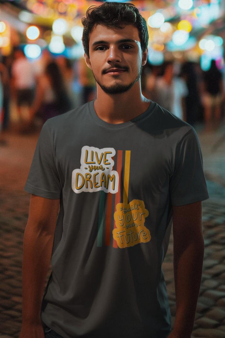 Men's Live Your Dream T-shirt Flamingo by ZealforTee