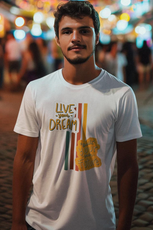 Men's Live Your Dream T-shirt White by ZealforTee