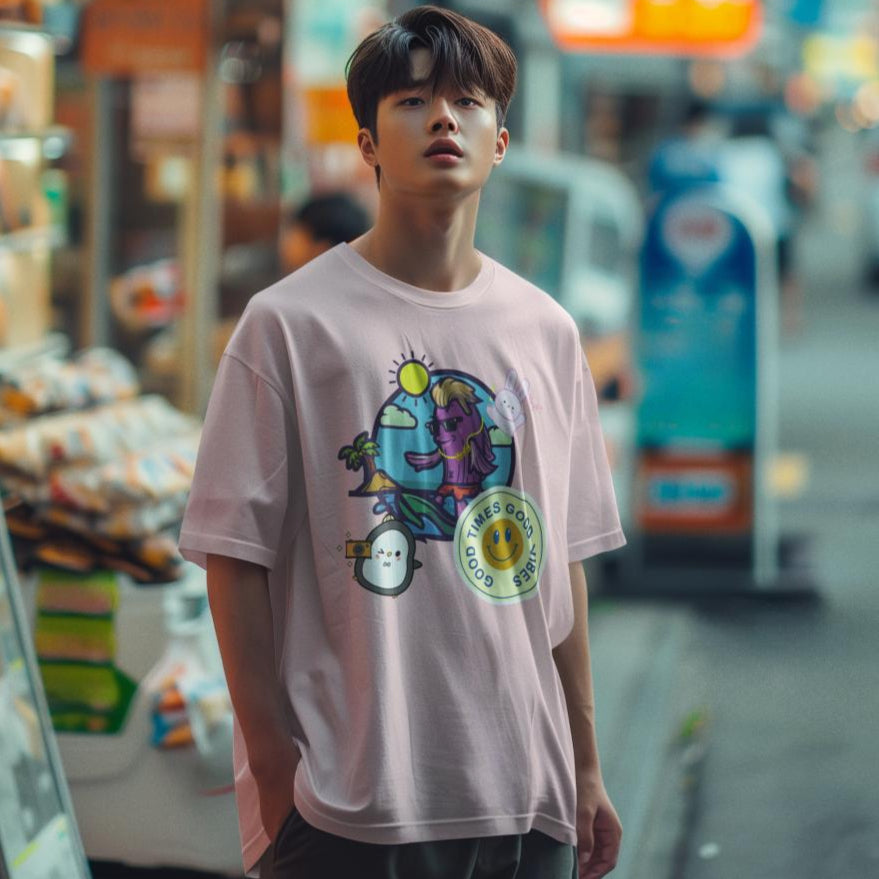 Men's Good Times Good Vibes Oversized T shirt Mint by ZealforTee