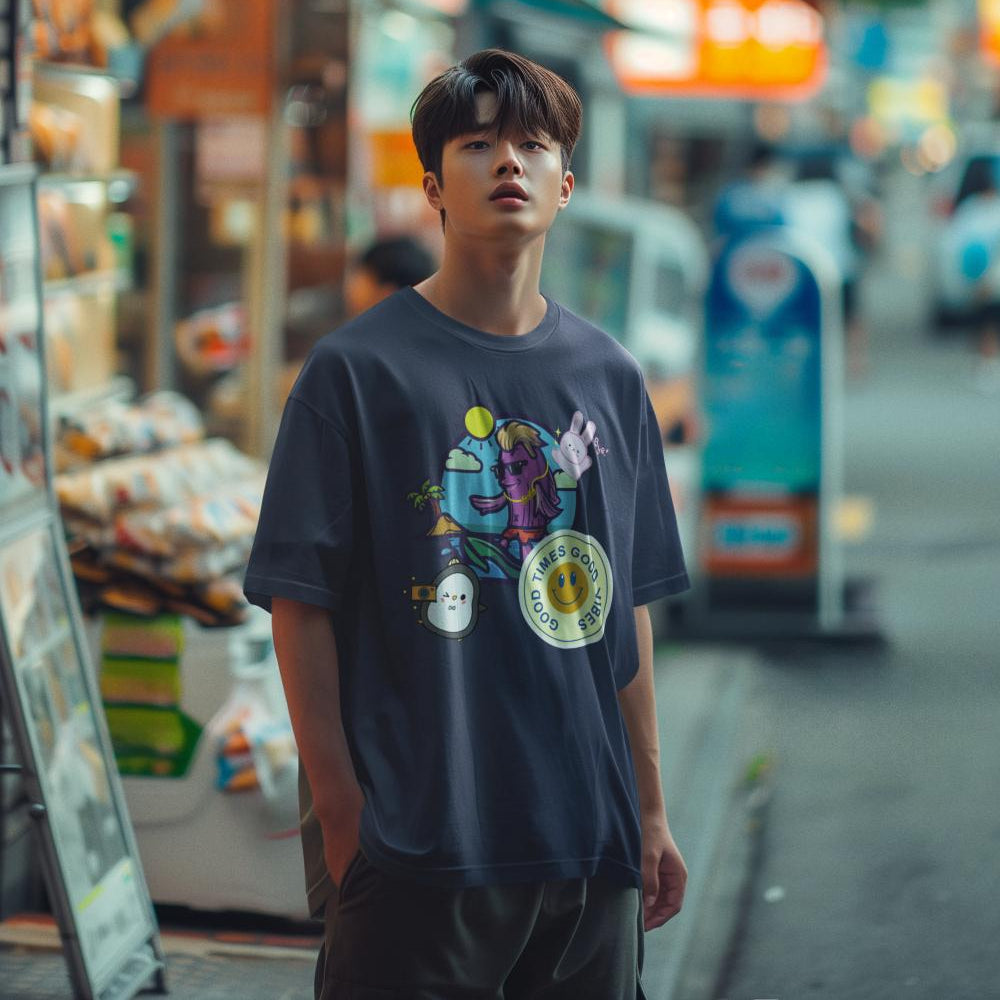 Men's Good Times Good Vibes Oversized T shirt Mint by ZealforTee