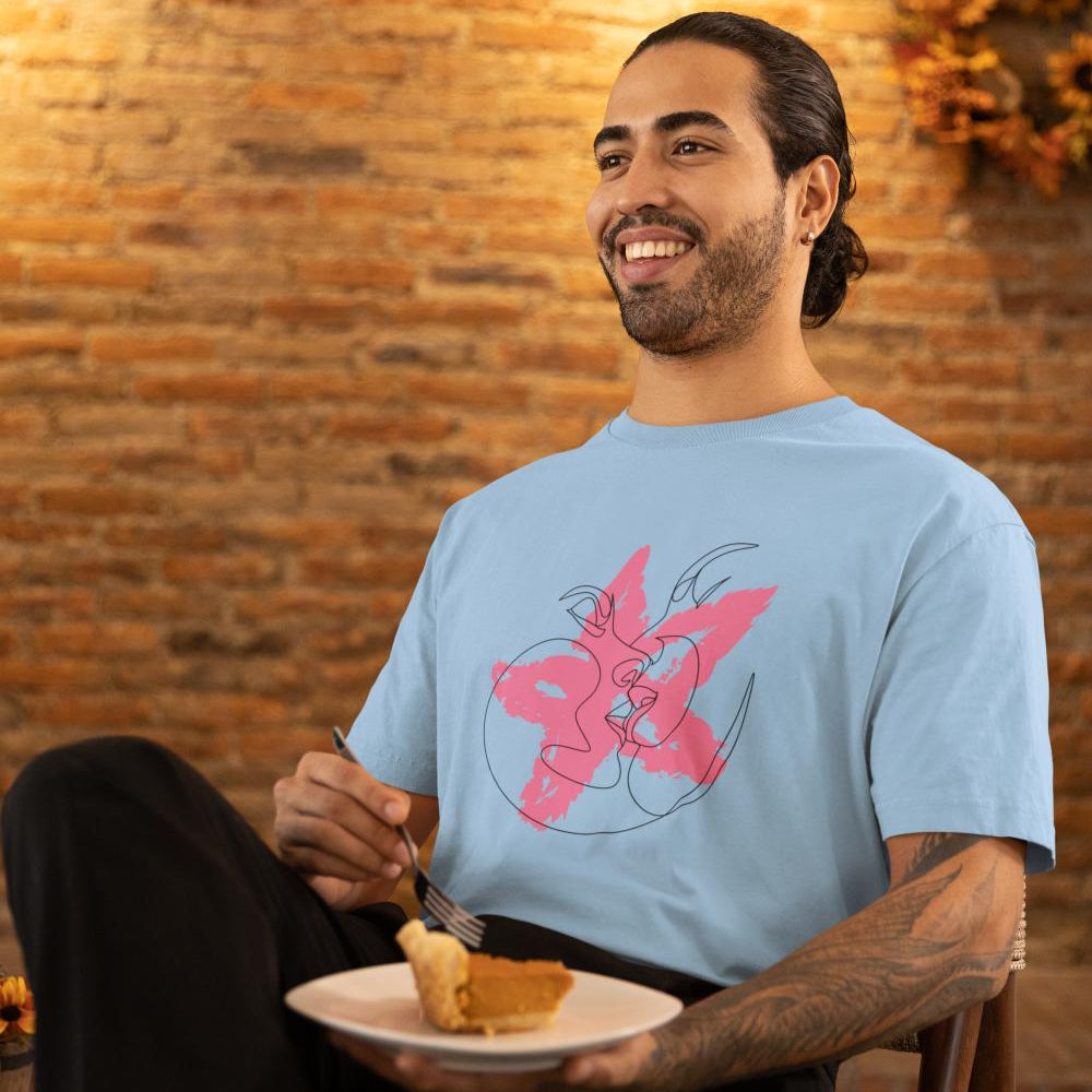 Men's Blushing Star Oversized T shirt Light Baby Pink by ZealforTee