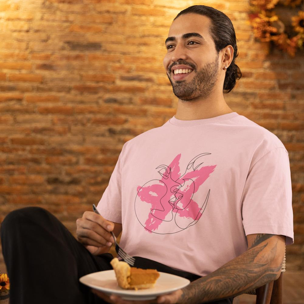 Men's Blushing Star Oversized T shirt Light Baby Pink by ZealforTee