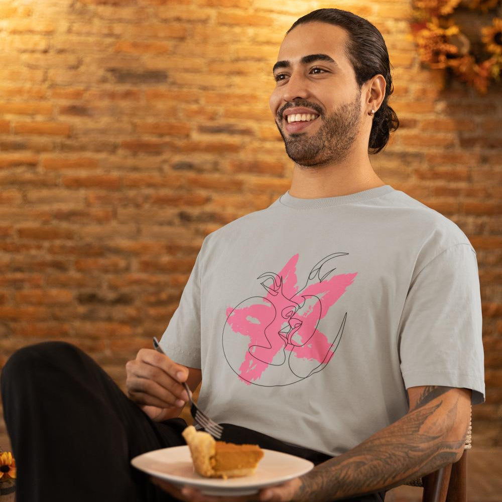 Men's Blushing Star Oversized T shirt Light Baby Pink by ZealforTee