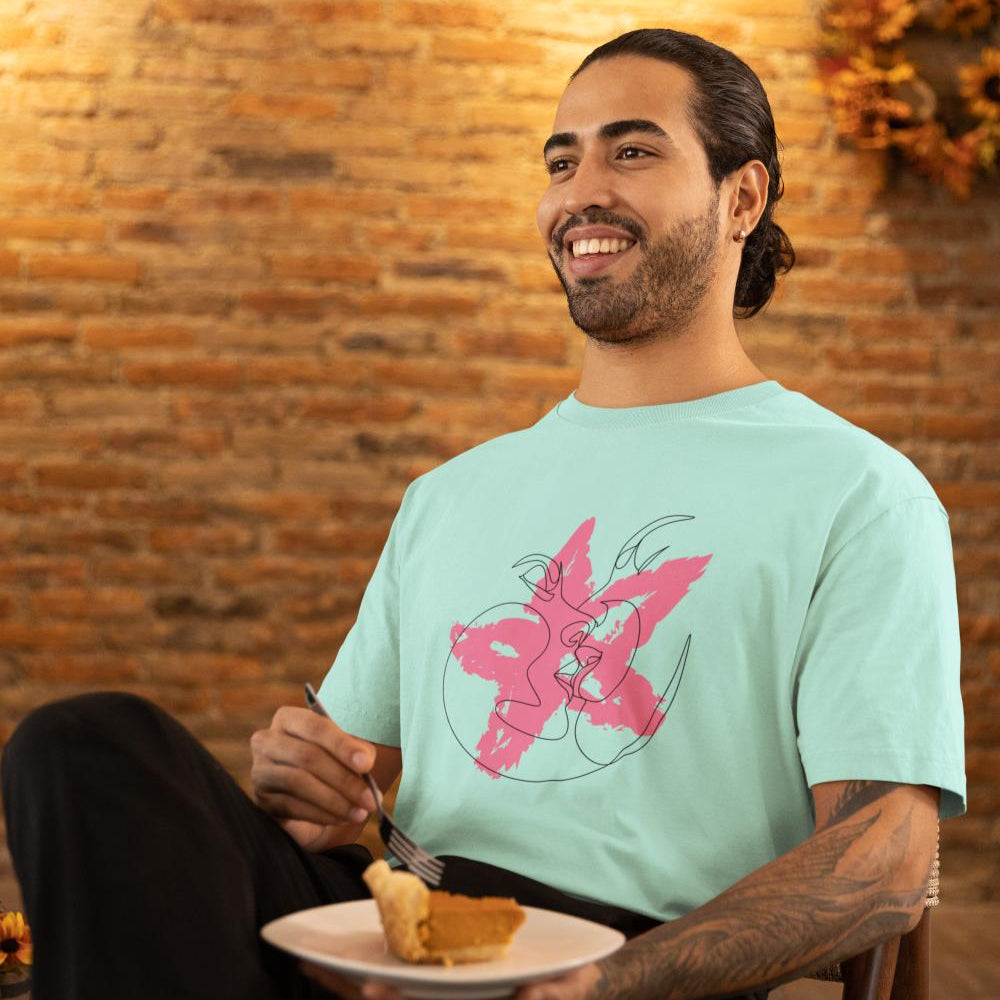 Men's Blushing Star Oversized T shirt Light Baby Pink by ZealforTee