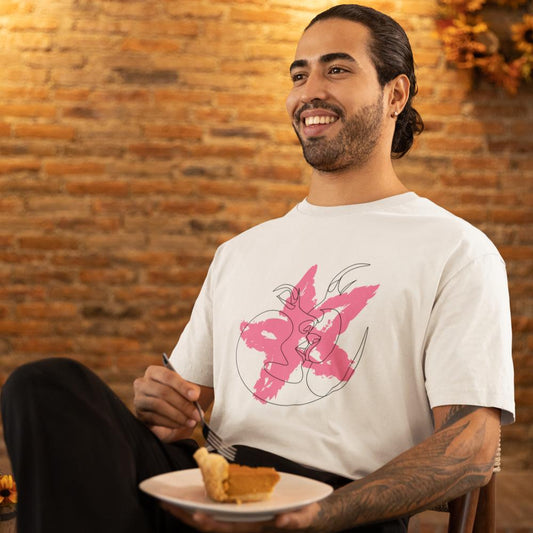 Men's Blushing Star Oversized T shirt Light Baby Pink by ZealforTee