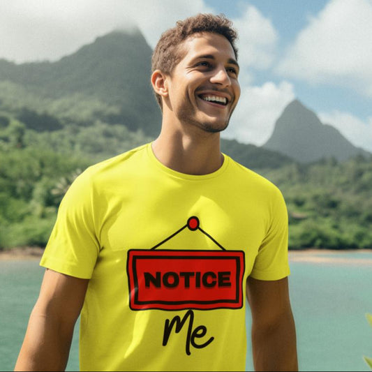 Men's Notice Me T-shirt New Yellow by ZealforTee